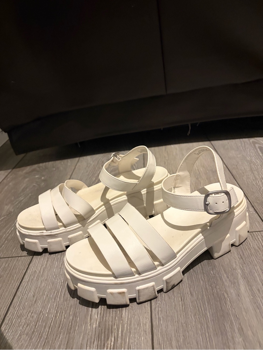 Women’s Chunky Platform White Strappy Sandals